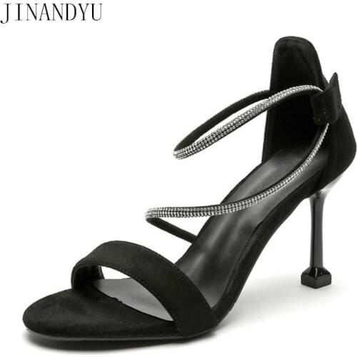 Party High Heels Women Sandals Summer Shoes Women Sexy Black Heels Size 43 Crystal Fashion Women Shoes High Heel Sandals Trend