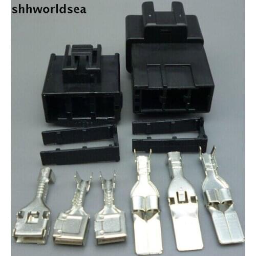 Shhworldsea 4/10/50/100sets 3 Pin 7.8mm car Electrical Connector auto Wire Connector Plug Female Male socket For Toyota