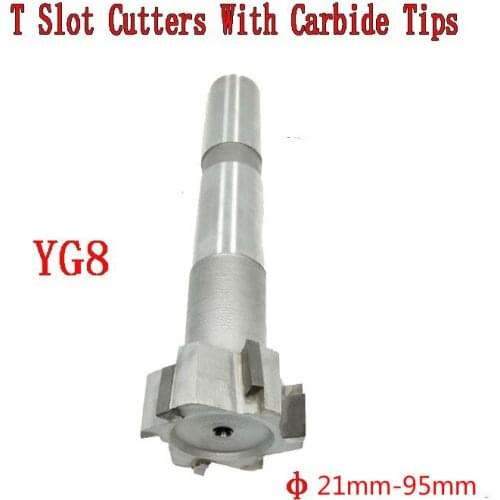 T-groove Milling Cutter With Diameter Of 21mm-95mm, YG8 Carbide-inlaid Welded Tungsten Steel Taper Shank Carbide