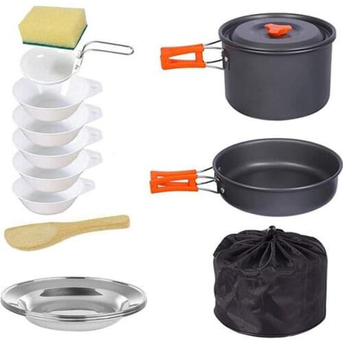 4-5 Persons Outdoor Pot Set Teapot Set Camping Pot Set 1.6L Kettle Set Picnic Tableware