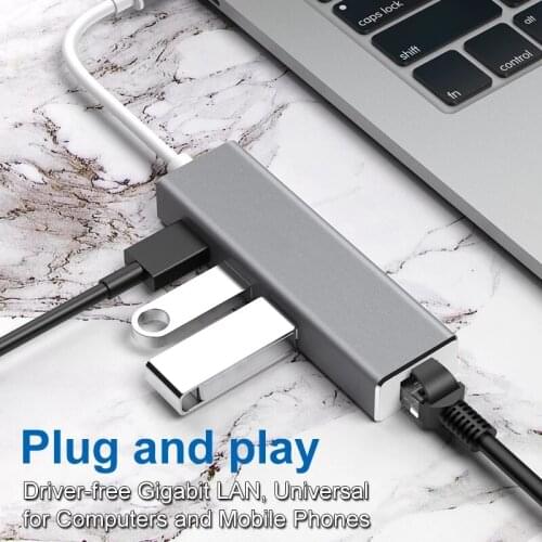 HW-TC23 type C USB C Hub for Macbook Pro Triple Display Type C Hub to USB RJ45 USB Hub Adapter