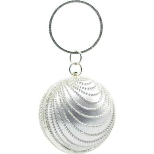 Colorful Round Ball Clutch Evening Bags With Rhinestone Tassels Women Wedding Party Handbags Clutch Metal Chain Shoulder Bags