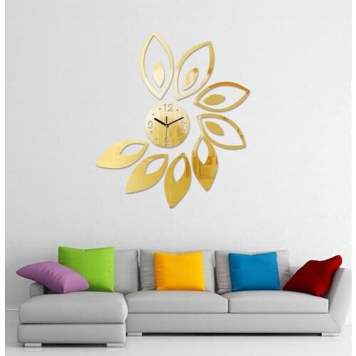 DIY Mirror Stickers Large Wall Clock Modern Design Quart 3D Clocks Unique Gift for Home Decor