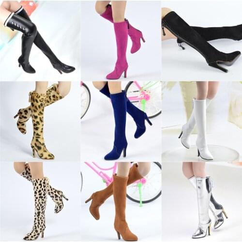 1:6 Female Soldier Female Puppet Shoes Boots Suede Leather Shoes 12 Inch Female Puppets Available Many Colors