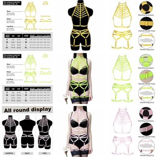 Punk 2Pcs Women Harness Chest Body Bondage Leg Garters Set Belt Stockings Suspenders Straps Fetish Bdsm Lingerie Sets
