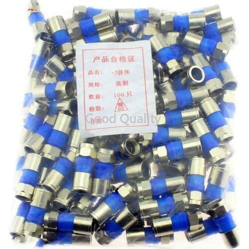 100pcs All Copper 75 - 5 Extruded F Head Inch Metric F Connector 75 - 5 Cable TV Line 24 Shielding Is Universal