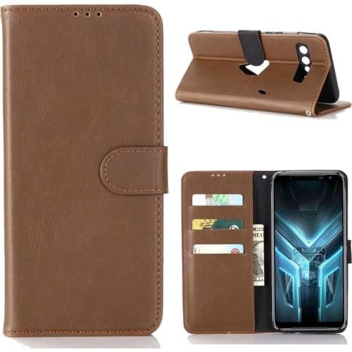 30pcs/lot Stand Card Slots Money Pouch Retro Flip Leather Wallet Case For Asus Rog Phone 3