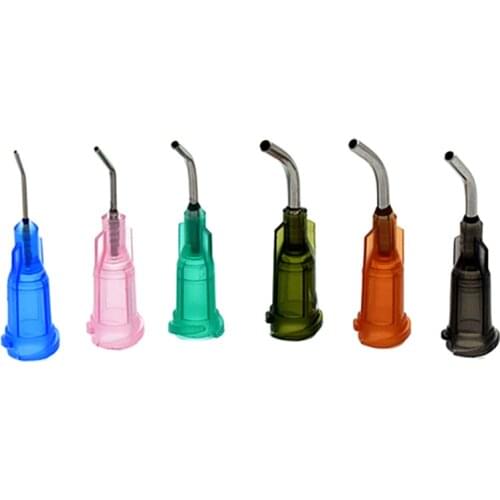 600pcs Bent Dispensing Tips Blunt Tips Needles 14G 15G 16G 18G 20G 22G 45 Degree Bent Adhesive Dispensing Tapered Needle Tools