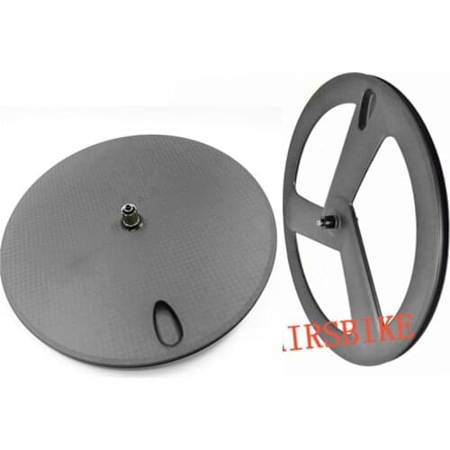 700c carbon road wheel fornt 3 spokes rear disc wheels powerway R13 ceramics clincher tubular Fixed gear road bike wheels