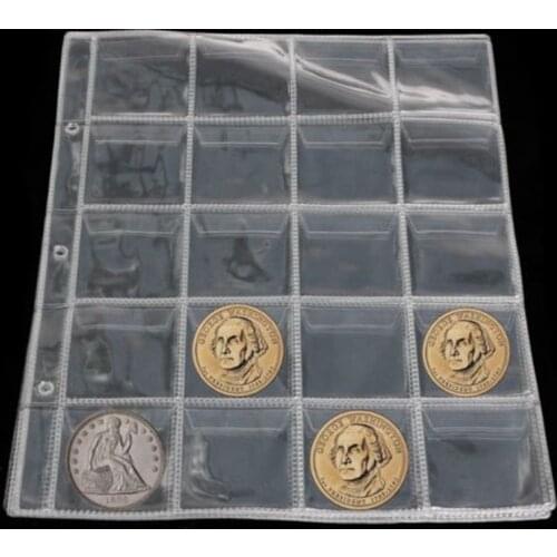 5 books 20 pocket coin book pocket transparent coin collection page photo album collector home decoration accessories