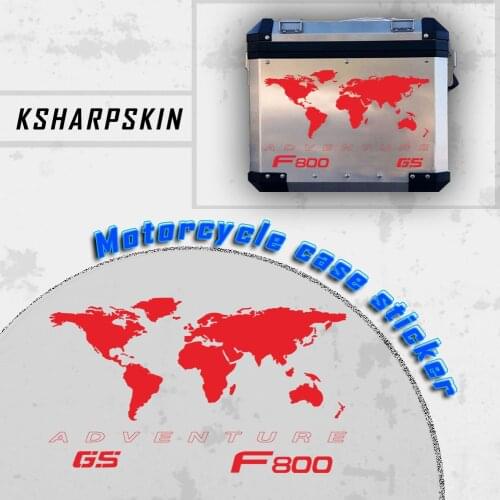 Motorcycle Aluminium box Side case world map Decoration Stickers Reflective Decals For BMW F800GSA F 800GSA F800 GSA F 800 GSA