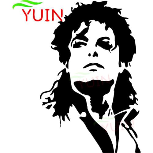 Michael Jackson Car Sticker Fashion Car Window Decoration PVC Waterproof Sunscreen Decal Black/White/Red/Laser/Silver