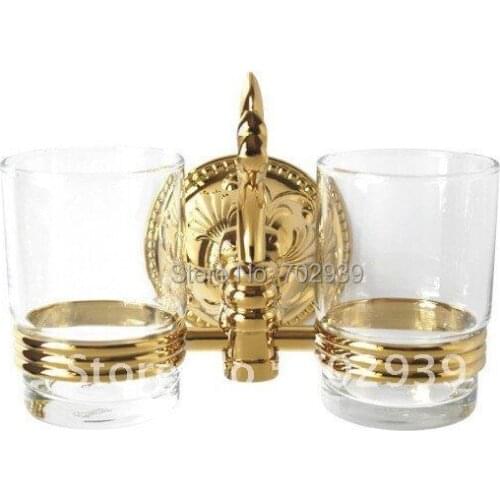 FREE SHIPPING new design 24k double TUMBLER HOLDER TEECH CUP