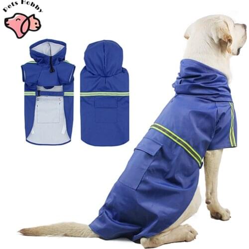 S-5XL Dog Raincoat Waterproof Reflective Pet Rain Coat Small Large Dog Hooded Cloak Clothes Puppy Rain Coat Jacket Pet Supplies