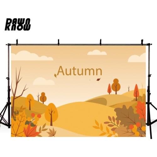 DAWNKNOW Customize Cartoon Forest Tree Autumn Photography Background Backdrop Family Party Decorate Photocall Photo Studio