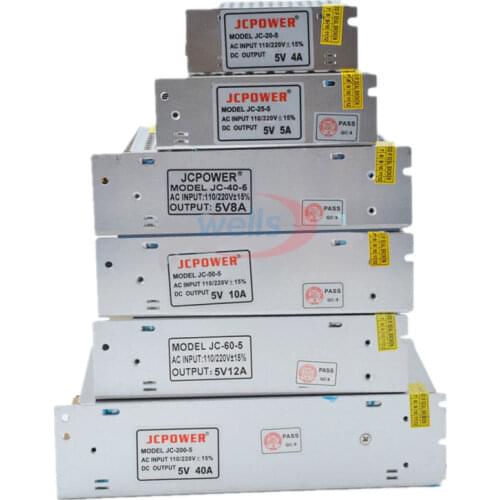 AC100-240V to DC5V Switching Power Supply 2A 3A 4A 5A 6A 8A 10A 12A 20A 30A 40A 60A 70A LED Strip Power Adapter