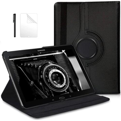 360 Degree Rotate Leather Case for Samsung Galaxy Note 2014 Edition 10.1 P605 P600 P601 Tab Pro SM-T520 T525 T521 Case+Film+Pen