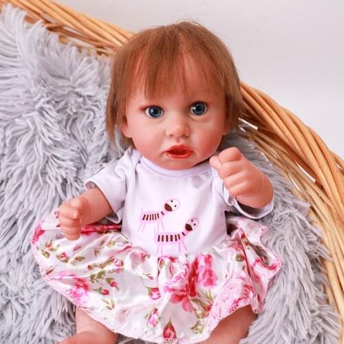12 Inch Mini Reborn Baby Doll 30 CM Handmade Adorable Newborn Baby Dolls Full Vinyl Bonecas Toy With Blues Eyes Birthday Gift