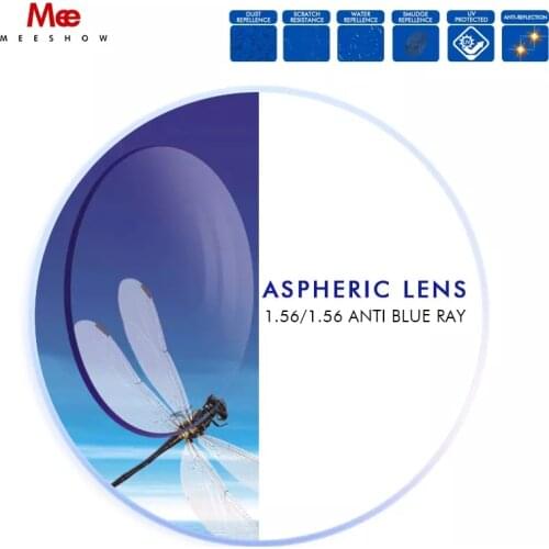 Meeshow Lenses Anti Blue Light Blocking 1.56 Prescription CR-39 Resin Aspheric Glasses Lenses Myopia Hyperopia Presbyopia Lens