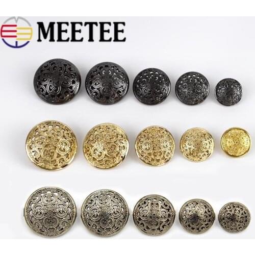 Meetee 10pcs 15-25mm Metal Buttons for Suit Ladies Clothes Coat Sweater Button Garment Sewing Accessories DIY Materials D4-2