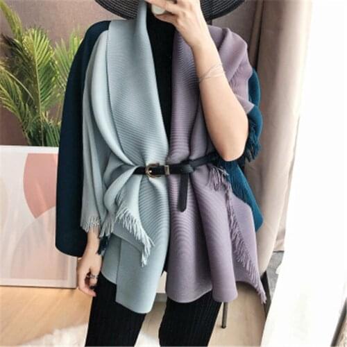 Miyake pleated windbreaker 2021 spring and autumn new lapel pleated loose crop tops fashion all-match temperament jacket women