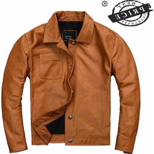 Real Streetwear Motorcycle Leather Jacket Men Fashion 2021 Casual Sheepskin Genuine Leather Coat Casual Fit Clothes 121a