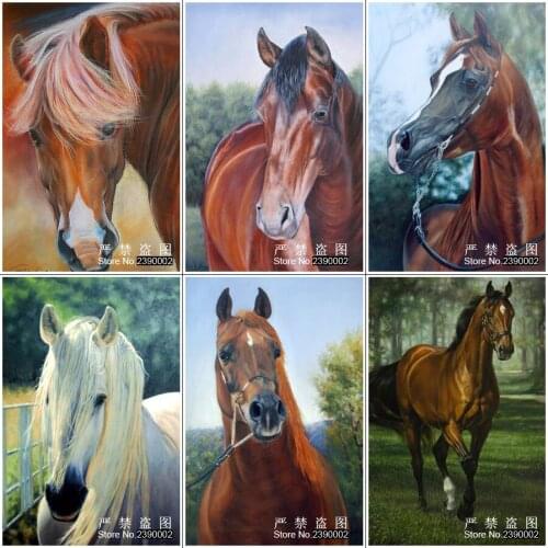 New 3D DIY Diamond Painting Horse Animal Home Decoration Rhinestones Mosaic Embroidery Diamond Inlay Knitting Needles
