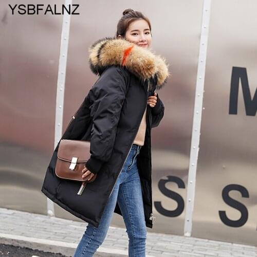 Winter Parkas Women 2020 New Embroidery Hooded Fur Collar Loose Long Coat Mujer Thick Warm Casual Overcoat Fashion Black Jacket