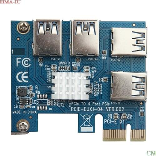 PCIe 1 to 4 PCI express 16X slots Riser Card PCI-E 1X to External 4 PCI-e Slot