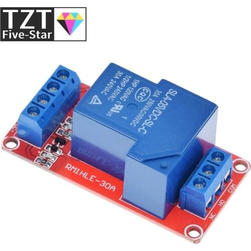 TZT 5V 30A Two-way isolation relay module High/low level trigger 5V 30A 1-Channel Relay Module+Electronic With Optocoupler