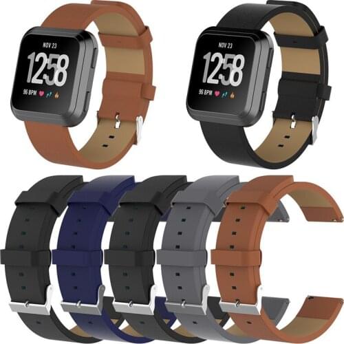 Genuine Leather Watch Strap For Fitbit Versa//Versa Lite Smart Watchbands Wrist Band Sport Bracelet Wristband
