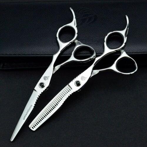 Silver Professional High Quality Hair Cutting Shears 6" Barber Hair Cutting Scissor Sharp Hairdresser Haircut for Women Men Kids