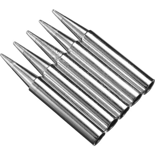 5pcs Soldering Tips Silver Soldering Iron Solder Tips Replacement Repair Station 900M-T-B for 936/937/938/969 Soldering Station