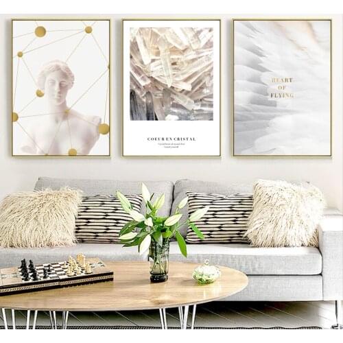 Scandinavian Nature Nude Feather Canvas Painting Nordic Poster Winter Landscape Botanical Print Wall Art Picture Home Decoration