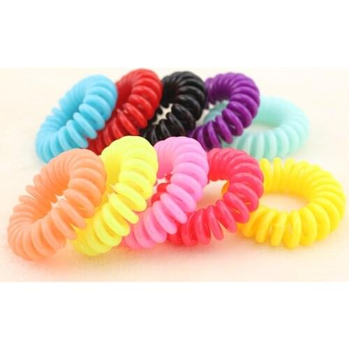 Ultra elastic high quality telephone cord circle headband tousheng hair rope 12PCS A set