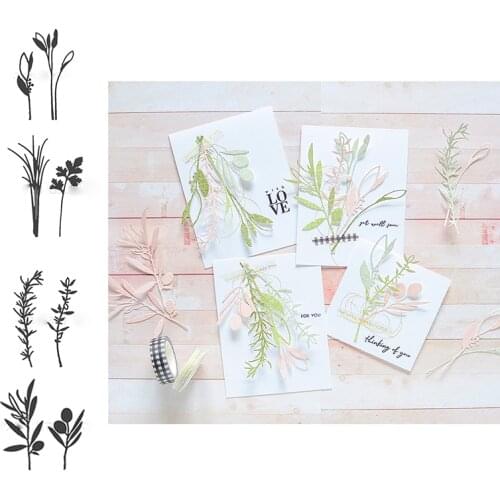 Thyme rosemary olive branch parsley chives metal cutting dies cut die mold for diy scrapbook cards making paper crafts new 2019