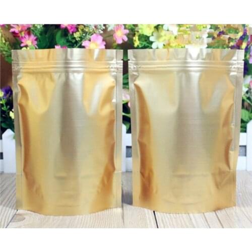 Packaging Bag Mylar Aluminum Foil 14cmx22cm+4cm(bottom 100pcs Wxh 200mic Golden Plastic Bopp Pp Pe