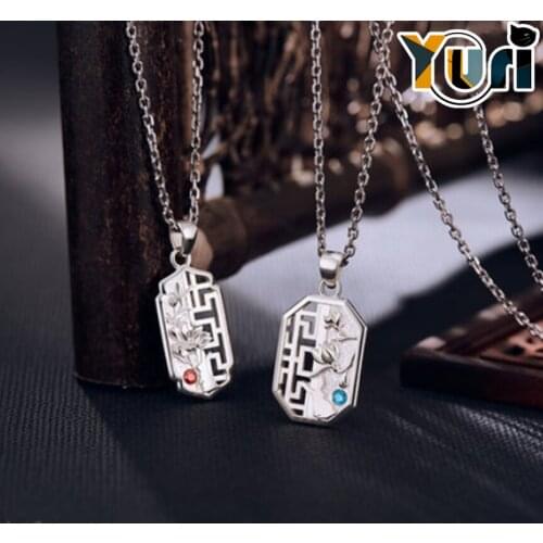 Yuri Limit The Untamed Wei Wuxian Lan Wangji Necklace 925 Sliver Penant Fashion Jewelry Cosplay Daily Prop Fan Xmas Gift C