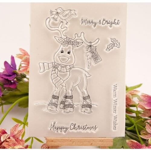Winter Wishes Silicone Clear Transparent Stamp and Cutting Dies DIY Scrapbooking christmas deer clear stamps
