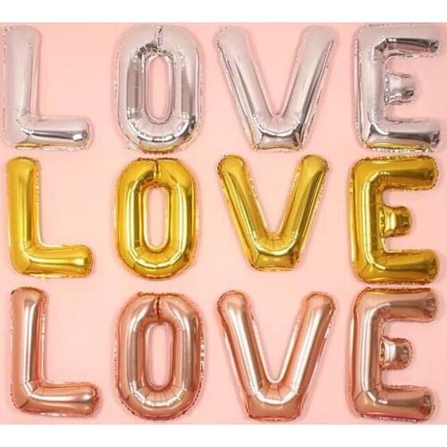 1 Set 32inch Giant LOVE Letter Foil Balloon Anniversary Valentines Day Happy Birthday Party Decoration Photo Props