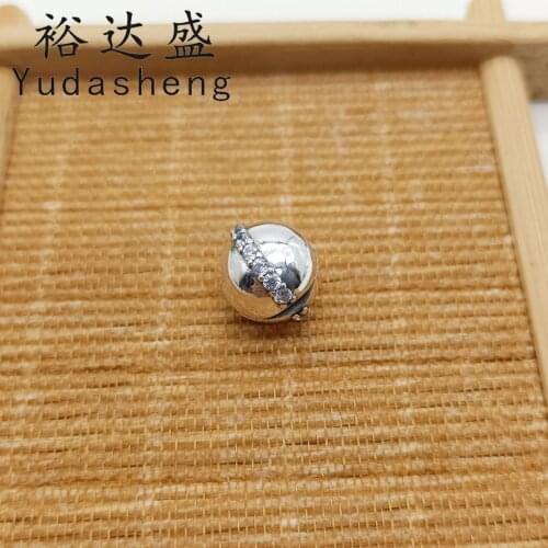 2021 Mothers Day 925 Sterling Silver Sparkling Line Clip (14 beads inlaid round bright cut transparent cubic zirconia)