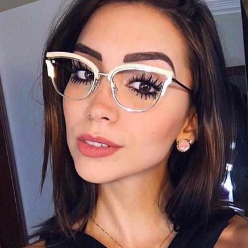 45530 Ladies Full Gold Rivet Glasses Frames Men Women Brand Designer Optical EyeGlasses Fashion Eyewear Computer Glasses