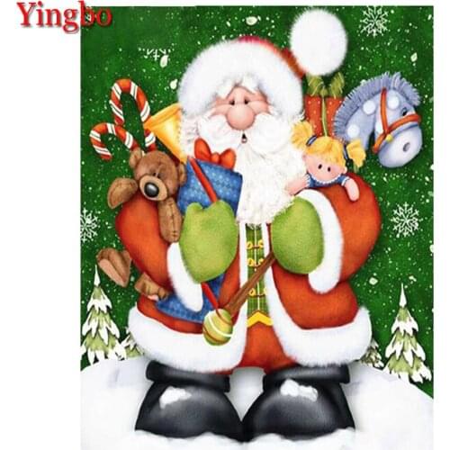 5D Full Square/Round Diamond Embroidery Cartoon Santa Claus Diamond Painting Mosaic Kits Christmas Decor For Home