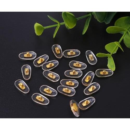 10 Pairs/Lot Golden PVC Glasses Anti Slip Aluminum Conductor Silver Nose Pads R9JE