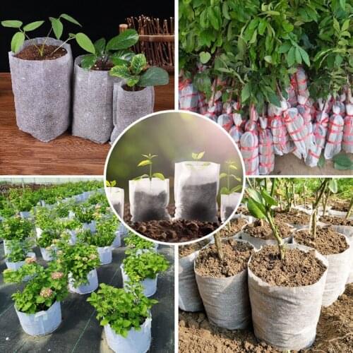 Biodegradable Non-woven Nursery Bags Nonwoven Fabric Nursery Plant Grow Bags Seedling Growing Planter Pots Aeration Planting Bag