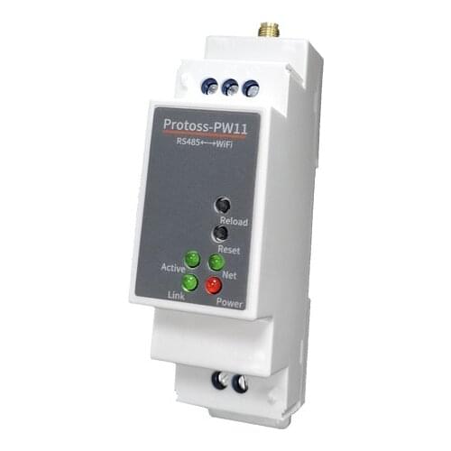 DIN-Rail Serial port RS485 to WiFi converter serial port device server Protoss-PW11 Support Modbus TCP to RTU