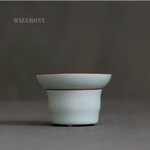 1PCS WIZAMONY 4 different Colors Tea Filter Tea Set Strainer Ceramic Infuser Chinese Celadon Chinese High Quality about 200ml