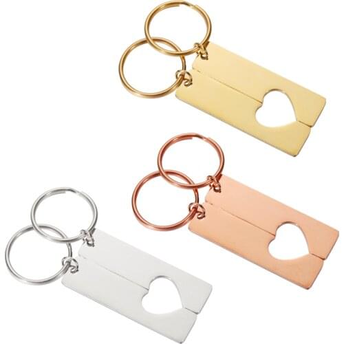 Fnixtar 20Pairs/Lot Mirror Polished Stainless Steel Key Chain Heart Hanging Keyring For DIY Making Keychain Fashion Jewelry