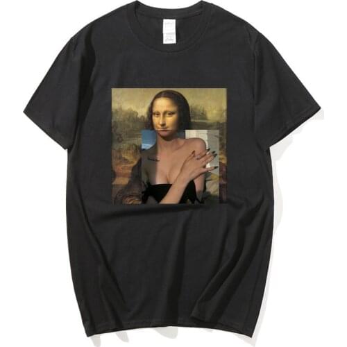 T Shirts Mona Lisa Lovely Cute Printed T-Shirt For the man WomenS Crewneck Gothic Men Tshirt Casual Oversize Tee Shirts