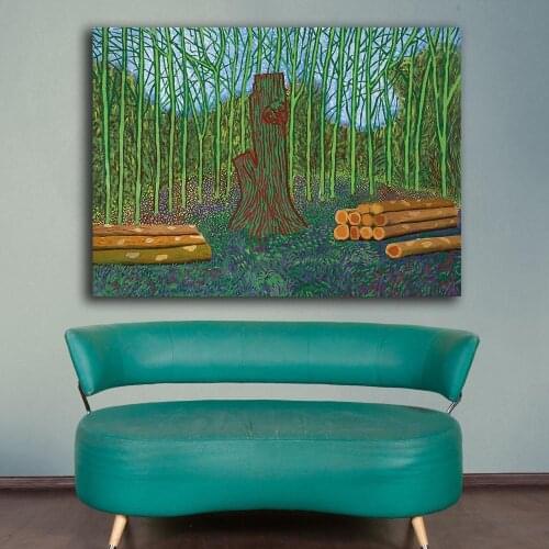 ARRANGED FELLED TREES by DAVID HOCKNEY Painting Home Decor On Canvas Modern Wall Art Canvas Print Canvas Painting No Frame
